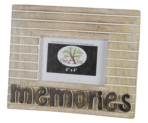 Mango Wood "Memories" Photo Frame